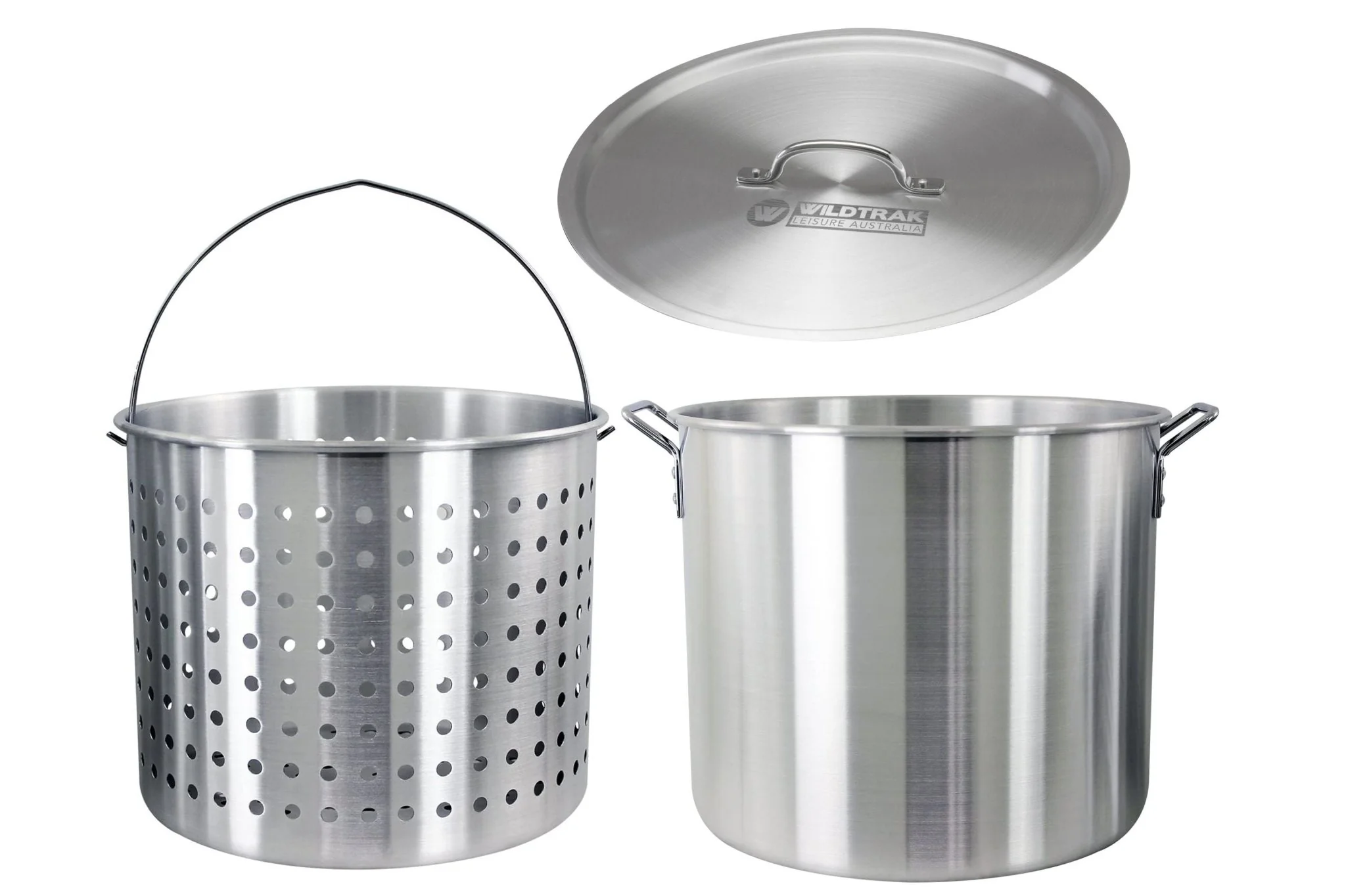 Aluminium Crab Cooker Stock Pot 40L with Basket, Handles, Lid and Strainer - Image 4