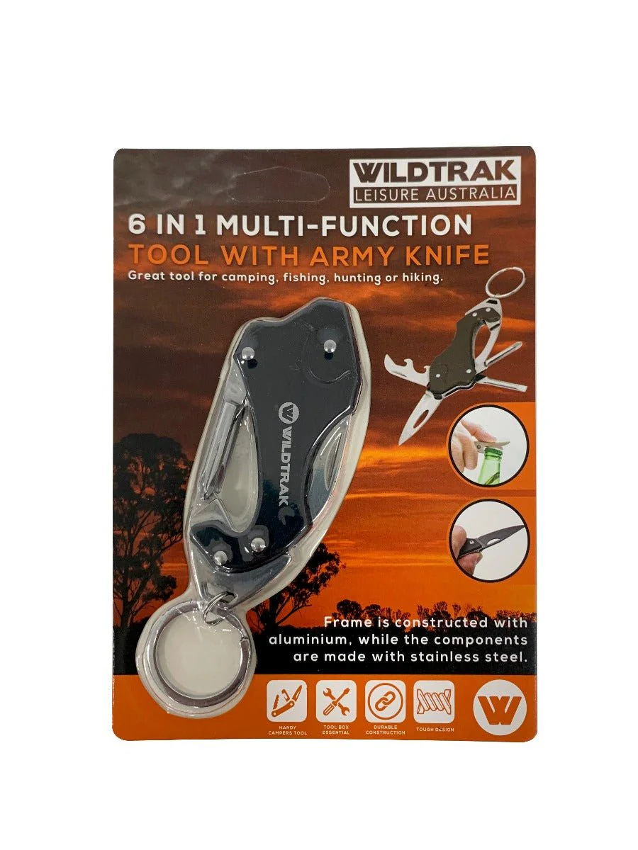 6 in 1 Multi Function Tool Key Ring with Army Knife - Image 5
