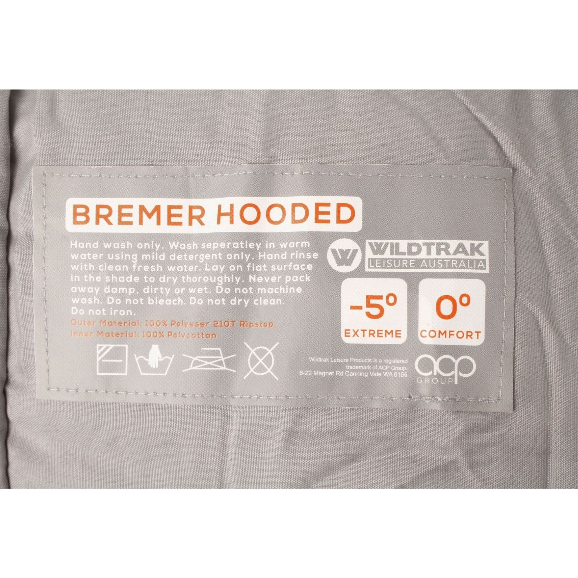 Bremer KIDS Youth Hooded Sleeping Bag, 0-5°C, Breathable Lining, Ripstop Fabric, Auto Lock Zips, Sewn-in Storage Pocket, Sewn-through Construction, Hanging Loop, Storage Bag, 65x170cm - Image 6