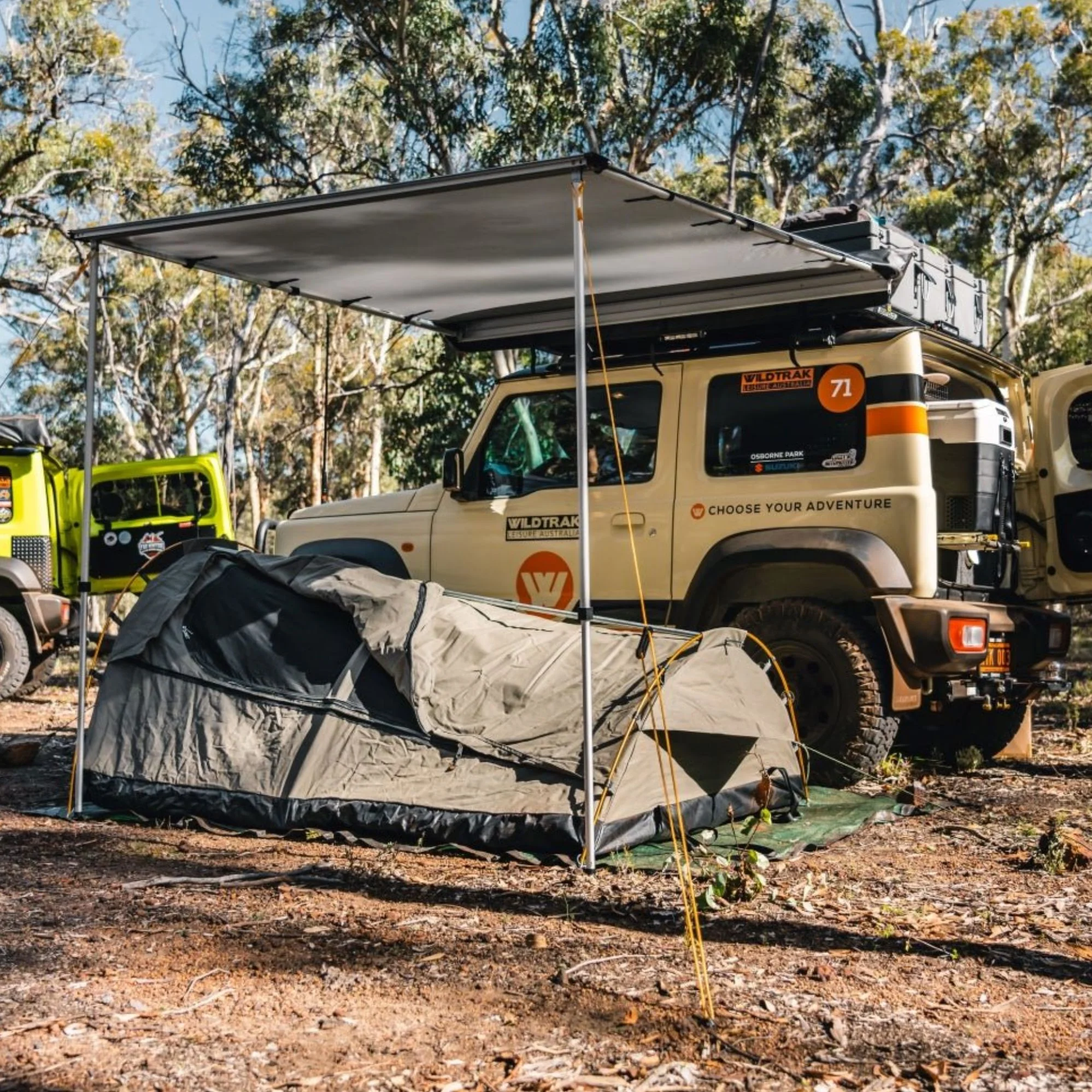 Double Trakker Easy Setup Swag 420gsm Heavy Duty Ripstop Canvas, Ultra Fine Mesh, Aluminium Poles, High Density Foam Mattress, Weatherproof, Durable, Carry Bag with Handles 145x210cm - Image 4