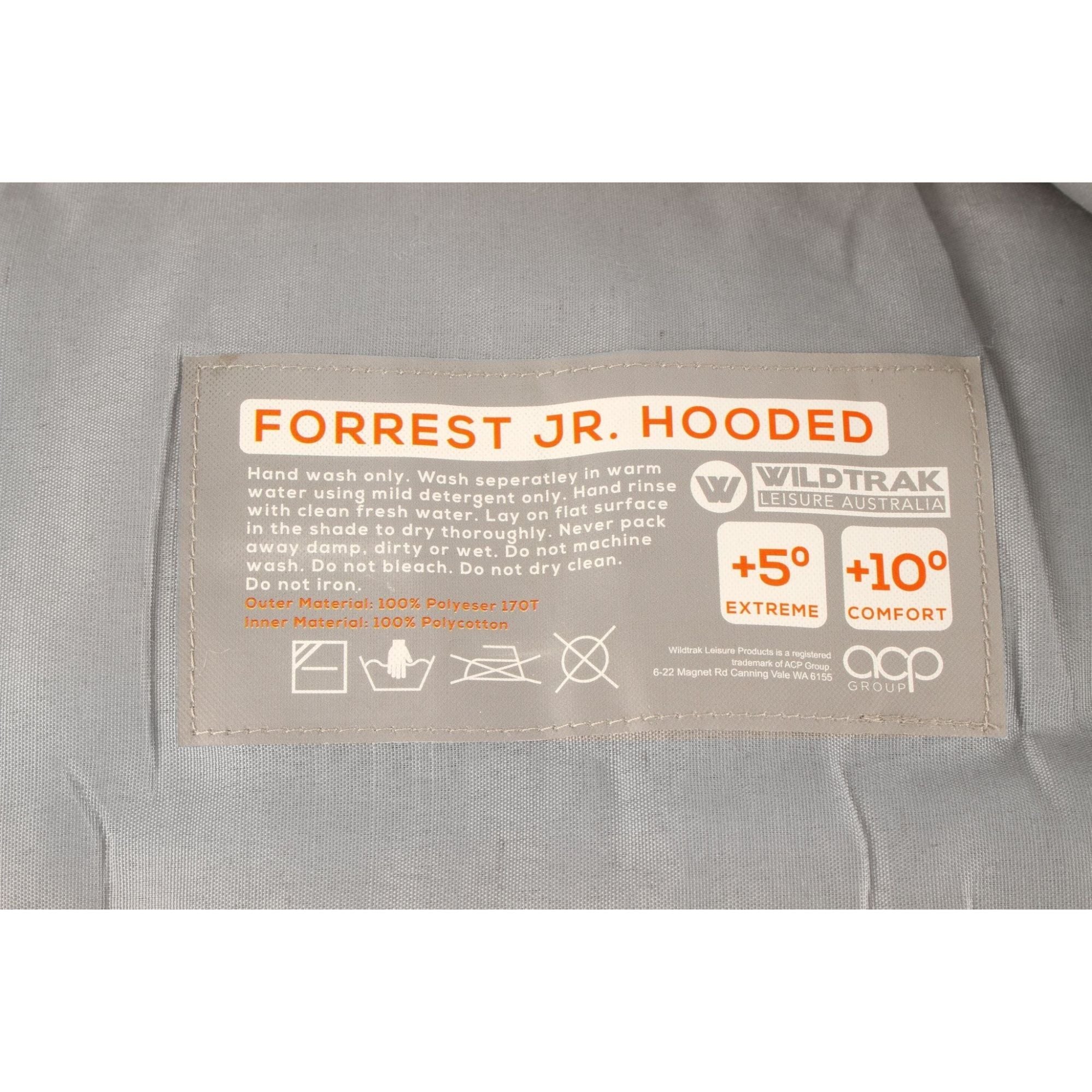 Forrest KIDS Youth Hooded Sleeping Bag, 5-10°C, Breathable Lining, Ripstop Fabric, Auto Lock Zips, Sewn-in Storage Pocket, Hanging Loop, Storage Bag, 65x205cm - Image 5