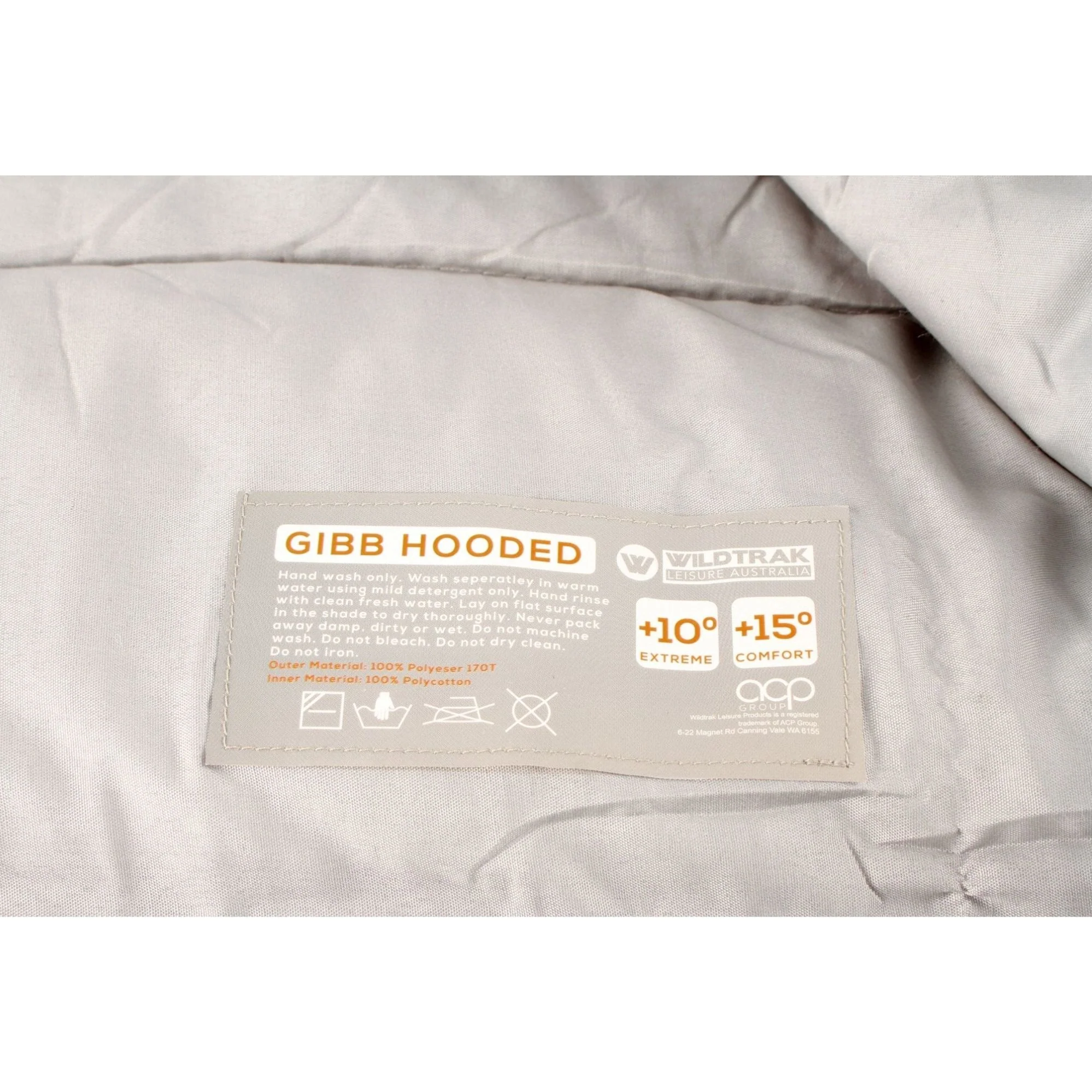 Gibb Hooded Sleeping Bag, 10-15°C, Breathable Lining, Auto Locking Zip, Sewn-through Construction, Sewn in Pocket, Hanging Loop (70 x 215cm) - Image 4