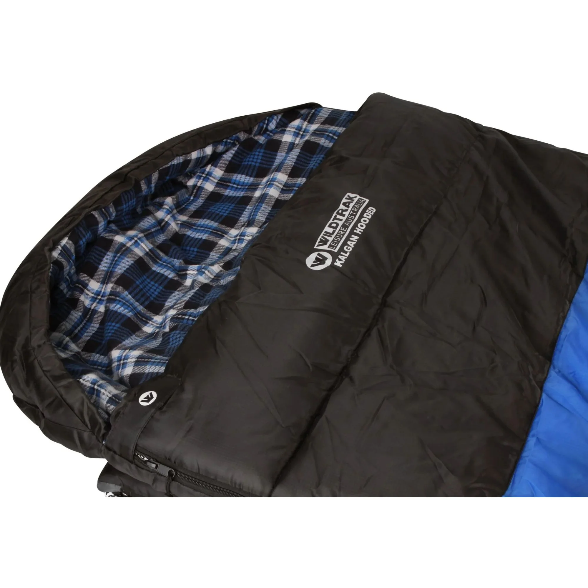 Kalgan Hooded Sleeping Bag, -2 to -7°C, Breathable Flannel Lining, Polyester Ripstop Outer, Auto Lock Zips, Sewn-in Storage Pocket, Hanging Loop, Storage Bag, 80x220cm - Image 5