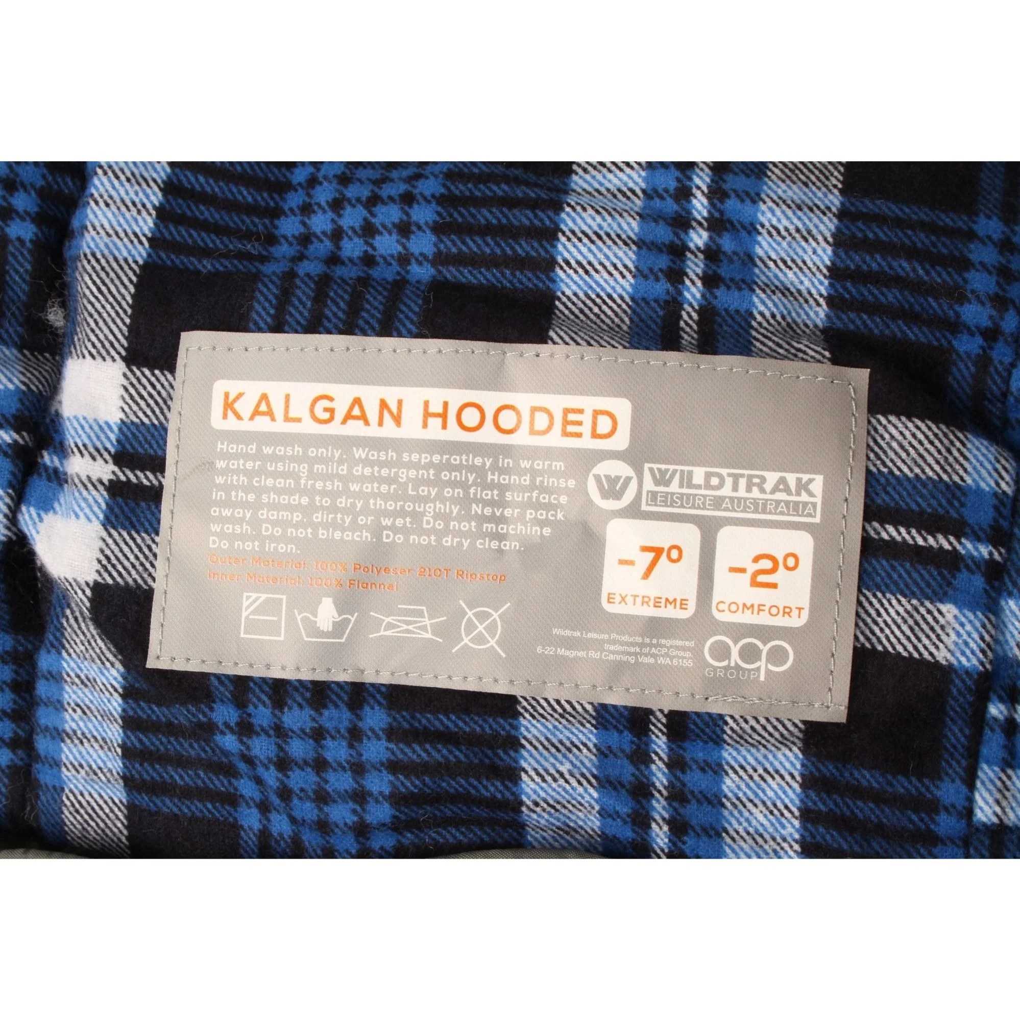 Kalgan Hooded Sleeping Bag, -2 to -7°C, Breathable Flannel Lining, Polyester Ripstop Outer, Auto Lock Zips, Sewn-in Storage Pocket, Hanging Loop, Storage Bag, 80x220cm - Image 7