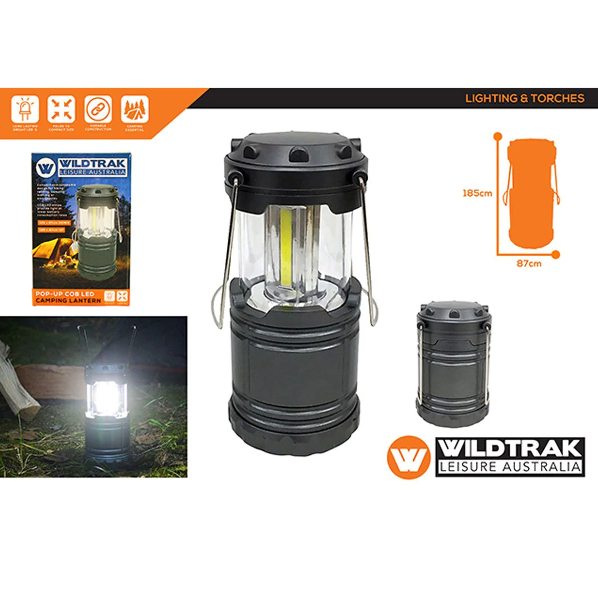 Wildtrak™ Pop Up 500Lumen Compact Lantern Camp Light Includes Batteries - Image 4