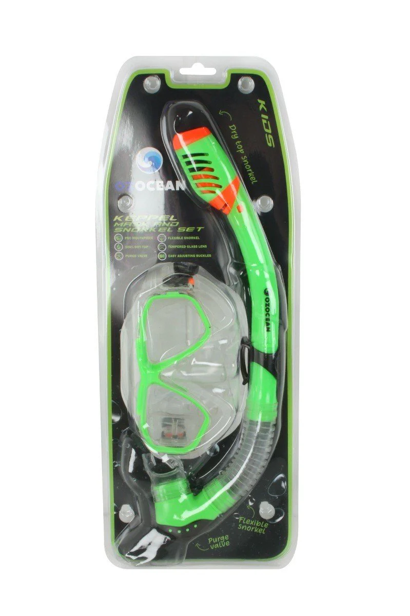 Keppel Kids Mask and Snorkel Set - Bright Green - Image 3