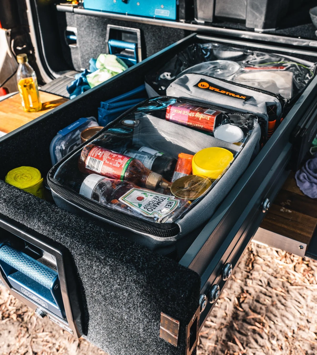 Medium Canvas Clear Top Storage Bag with Handles 35x20x10cm Heavy-Duty 400gsm Ripstop Canvas for 4WD & Camping - Image 3