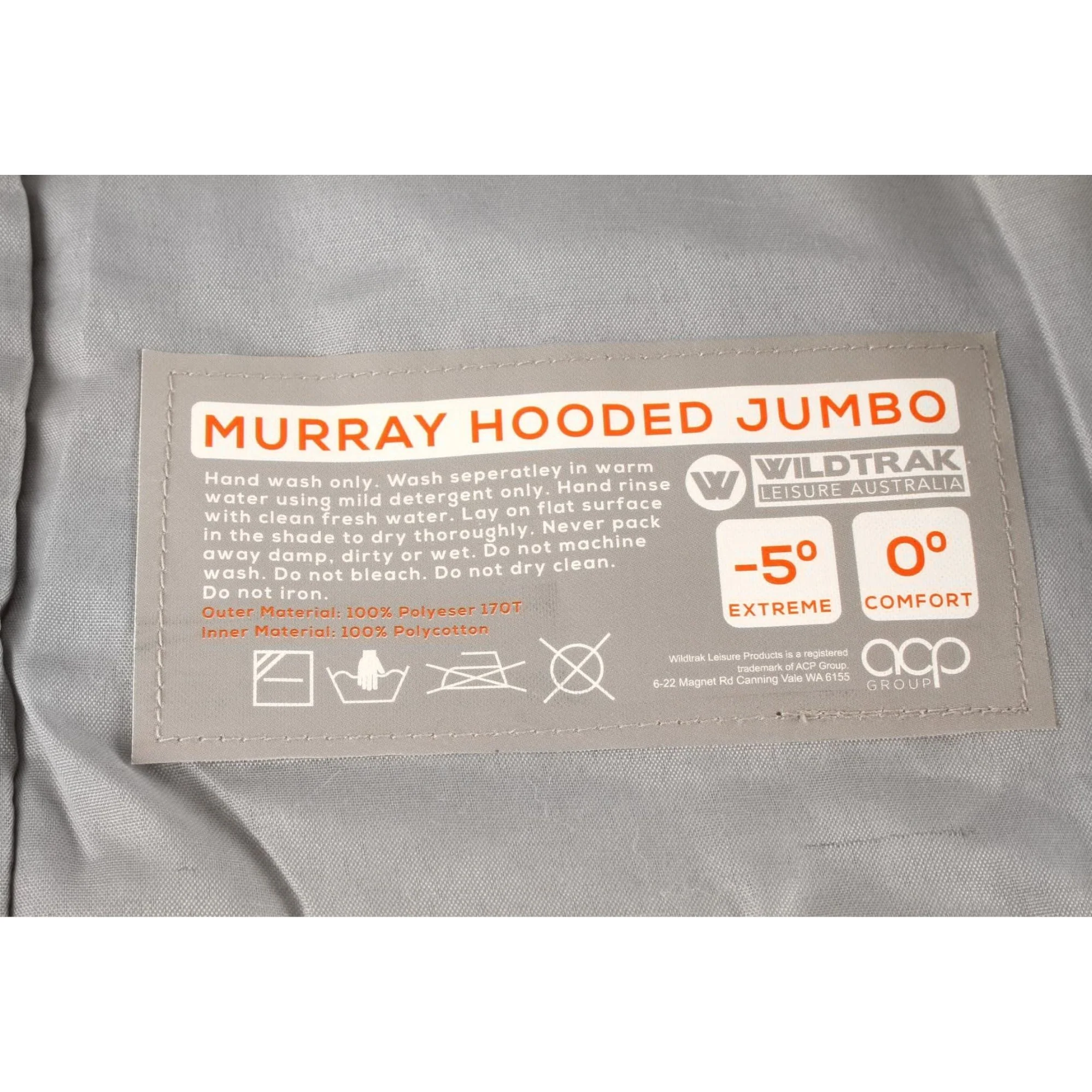 Murray Jumbo Hooded Sleeping Bag, 0-5°C, Breathable Lining, Ripstop Fabric, Auto Lock Zips, Sewn-in Storage Pocket, Hanging Loop, Storage Bag, 90x240cm - Image 6