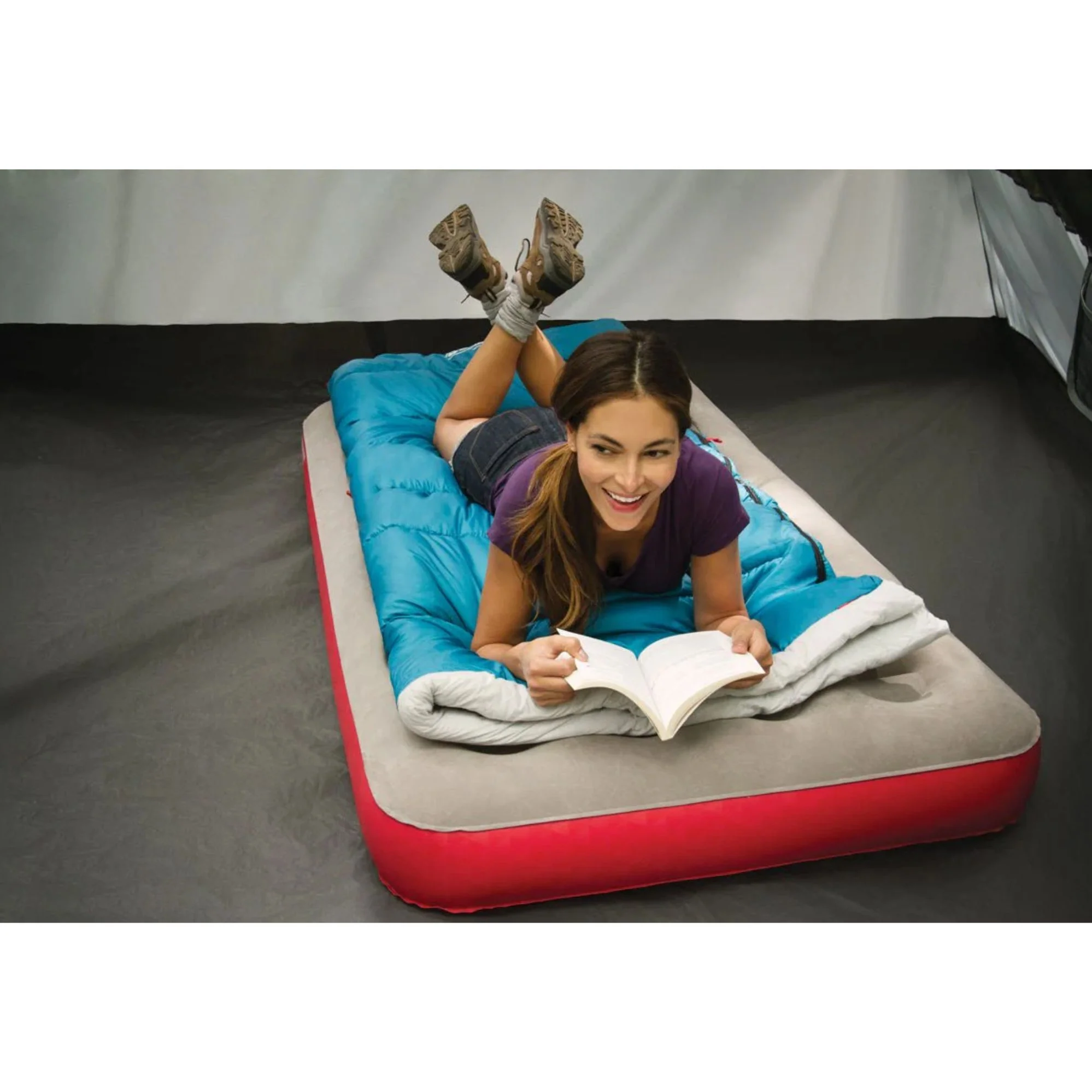 XL Single Quickbed Plus Air Mattress, Heavy Duty PVC , Soft Plush Rayon Flocked Top, Double Lock Valve,  187x 99 x24cm - Image 3