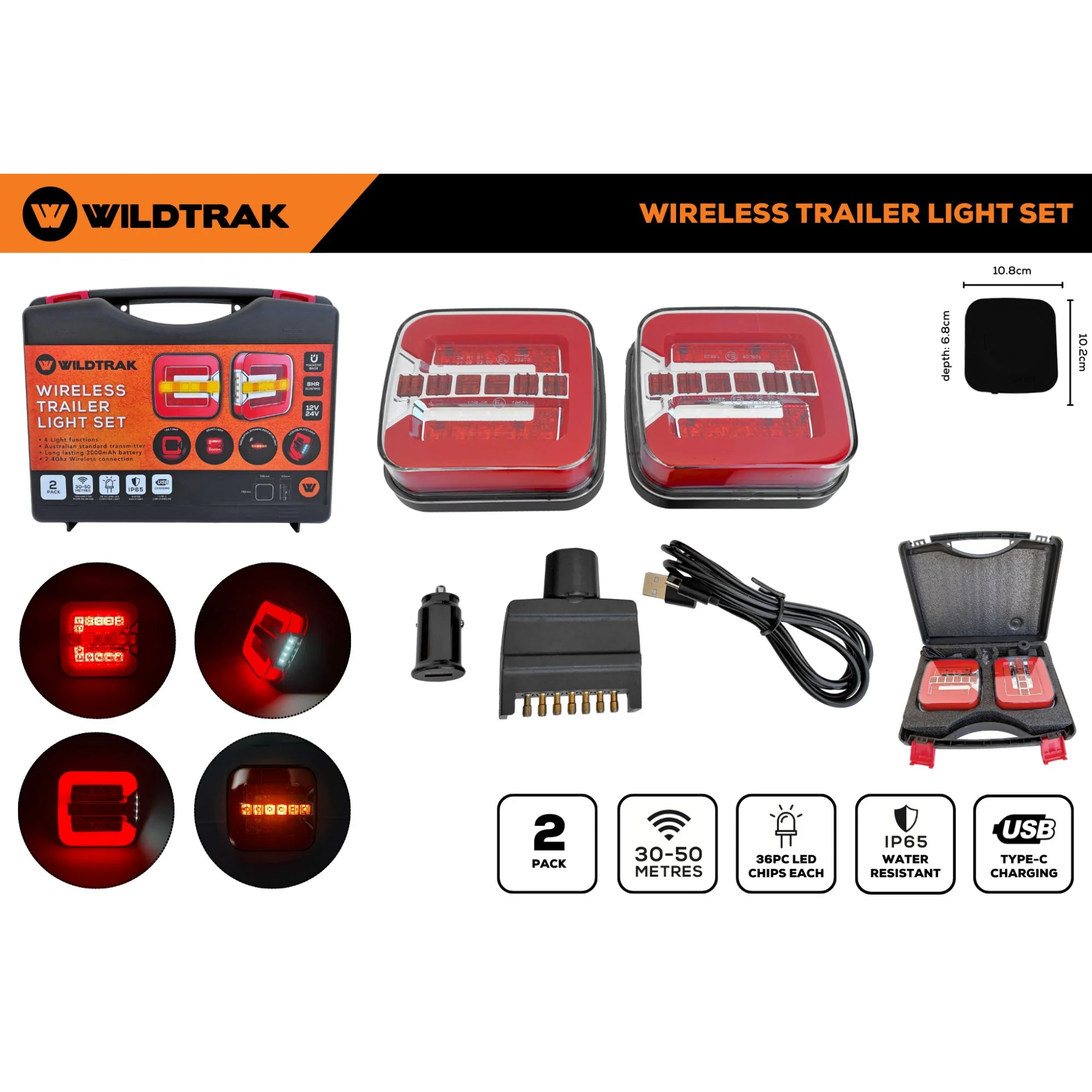 Wildtrak Quikfit Wireless Magnetic Trailer Lights - Image 6